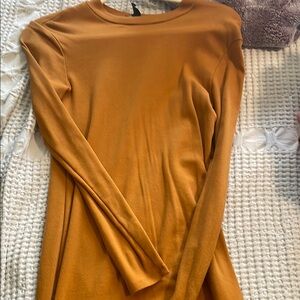 Casual Mustard Long Sleeve dress